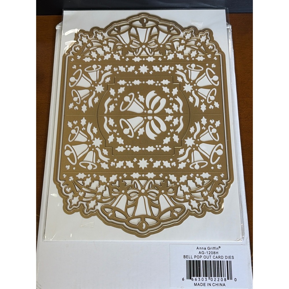 Anna Griffin Bell Pop Out Card Dies AG-1208H Christmas Holiday Crafting New